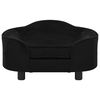 vidaXL suņu dīvāns, melns, 67x47x36 cm, plīšs