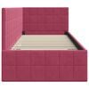 vidaXL Stūra gultas rāmis Vīna sarkans 80 cm x 200 cm Samts