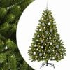 vidaXL Mākslīgā Ziemassvētku eglīte, gai&scaron;i zaļa, ar bumbiņām 120 cm