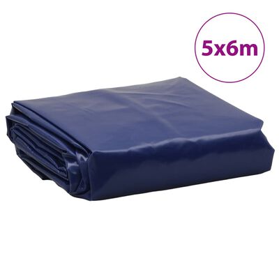 vidaXL brezenta pārklājs, 650 g/m², 5x6 m, zils