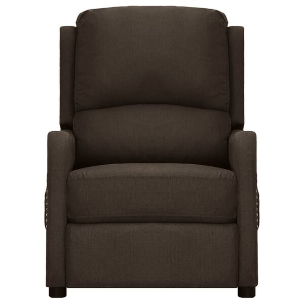 vidaXL elektrisks masāžas krēsls, tumši brūns audums