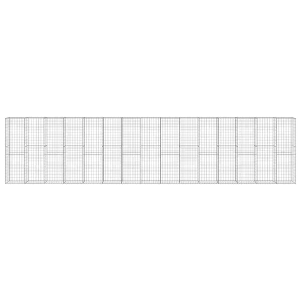 vidaXL gabions ar vāku, cinkots tērauds, 900x50x200 cm