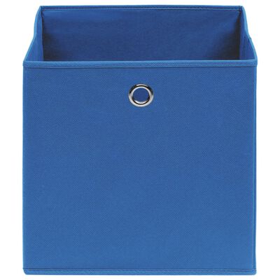 vidaXL uzglabāšanas kastes, 10 gab., zilas, 32x32x32 cm, audums