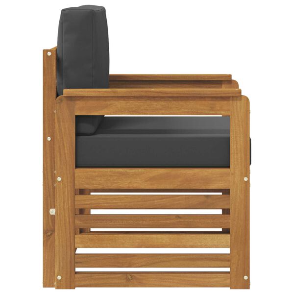 vidaXL Āra dīvānu komplekts ar spilvenu Dabiska 71 x 63 x 73 cm