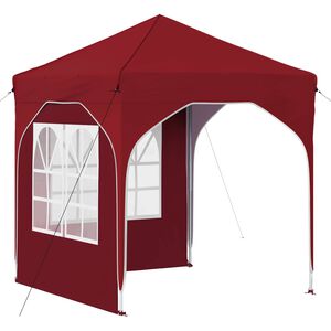 vidaXL Pop-up svinību teltis 192 x 192 x 245 cm Burgundija
