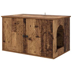 vidaXL Kaķu māja Vecs koks 85 x 55 x 50,5 cm Inženierijas koks