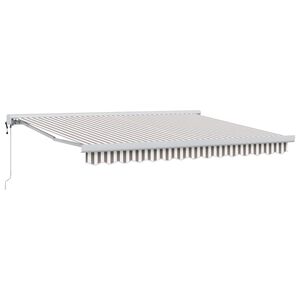 vidaXL Nolokāms markīze Gai&scaron;i pelēks un balts 350 x 250 cm