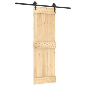 vidaXL Slīdo&scaron;ās durvis 70 x 210 cm Cieta priedes koks (neapstrādāts)