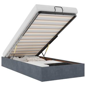 vidaXL Osmaņu gultas rāmis bez matrača gai&scaron;i pelēks 100x200 cm samts