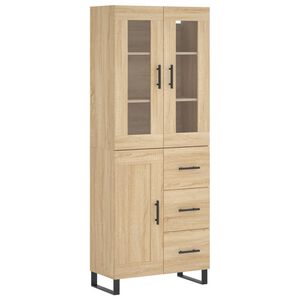 vidaXL augstais skapis, ozolkoka, 69,5x34x180 cm, inženierijas koks