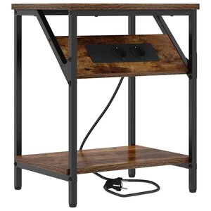 vidaXL Nakts skapītis Dūmaka ozols 38 x 30 x 48 cm Inženierijas koks