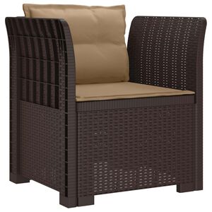 vidaXL 1-vietīgs krēsls ar spilveniem Rattan izskatā PP Brūna