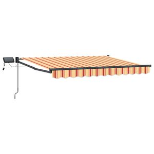 vidaXL Manuālā izvelkamā nojume ar LED apgaismojumu 3,5 x 2,5 m