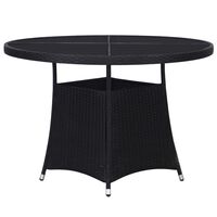 vidaXL dārza galds, melns, 110x74 cm, PE rotangpalma