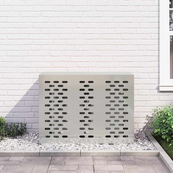 vidaXL Gaisa kondicioniera pārsegs Sudraba 110 x 50 x 80 cm