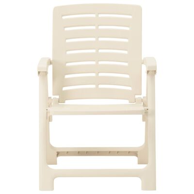 vidaXL dārza krēsli, 2 gab., balta plastmasa