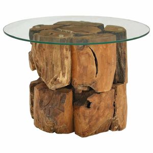 vidaXL kafijas galdiņ&scaron;, masīva tīkkoka stumbrs, 60 cm
