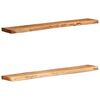 vidaXL sienas plaukti, 2 gab., 100x20x3,5 cm, akācijas masīvkoks