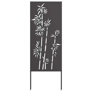 vidaXL Dārza privātuma ekrāns Melna 50 x 140 cm Auksti velmēta tērauds