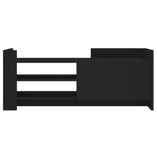 vidaXL TV skapītis, melns, 100x35x40 cm, inženierijas koks