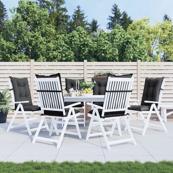 vidaXL krēslu spilveni, 6 gab., antracītpelēki, 120x50x7 cm, audums