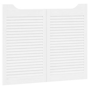 vidaXL &Scaron;ūpojo&scaron;ās durvis 2 gab. 80 x 50 cm Priedes masīvkoks Balts