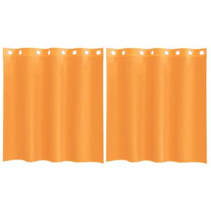 vidaXL voile aizkari ar starplikām, 2 gab., oranži, 140x140 cm