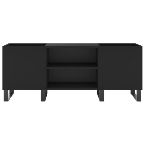 vidaXL ierakstu skapītis, 121x38x48 cm, inženierijas koks, melns