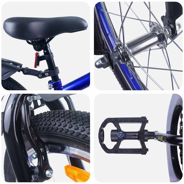 vidaXL Bērnu Velosipēds 20 Collas 6-11 gadu vecumam Zils Melns