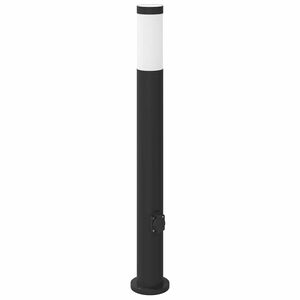 vidaXL stabveida gaismeklis ar kontaktligzdu, 80 cm, nerūsējo&scaron;ais tērauds, IP44