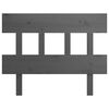 vidaXL gultas galvgalis, pelēks, 93,5x3x81 cm, priedes masīvkoks