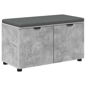 vidaXL Zāles sols ar spilvenu ar plauktu Betona Pelēks 80 x 38 x 46 cm