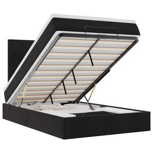 vidaXL Osmaņu gultas rāmis ar matračiem melns 120x200 cm samts