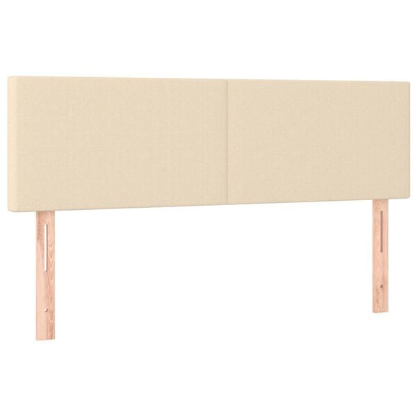vidaXL gultas galvgaļi, krēmkrāsas, 144x5x78/88 cm, audums