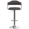 vidaXL bāra krēsli, 2 gab., tum&scaron;i pelēks audums, liekts koks
