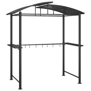 vidaXL grila nojume ar sānu plauktiem, 210x114x230 cm, tērauds, pelēka