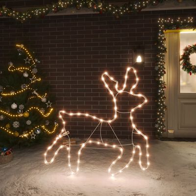 vidaXL Ziemassvētku figūra, ziemeļbriedis, 72 silti baltas LED