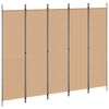 vidaXL 5-paneļu istabas nodalījums Bē&scaron;a 250 x 200 cm Audums