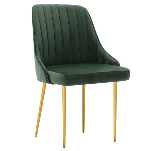 vidaXL virtuves krēsli, 6 gab., tum&scaron;i zaļ&scaron; samts