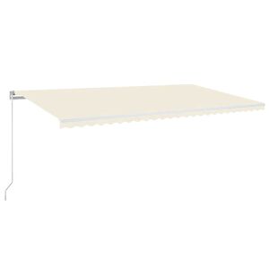 vidaXL izvelkama markīze ar LED, manuāla, 600x300 cm, krēmkrāsas