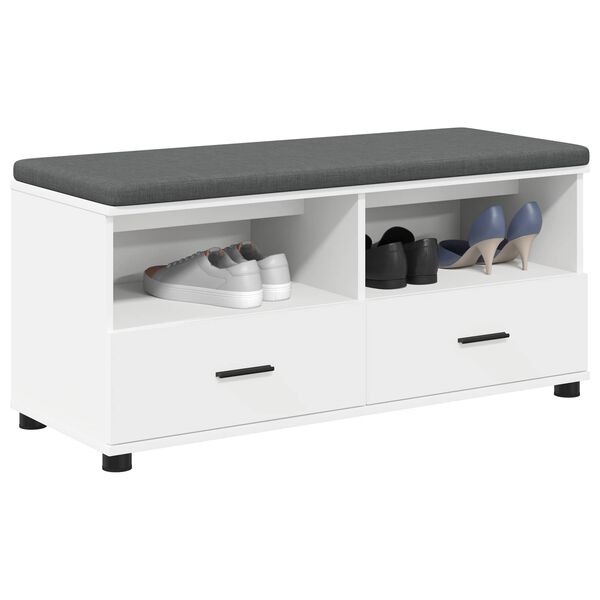 vidaXL Zāles sols ar spilvenu ar atvilktni Balts 100 x 38 x 46 cm