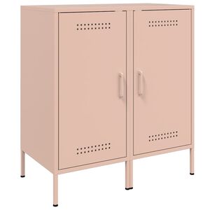 vidaXL kumodes, 2 gab., rozā, 36x39x79 cm, auksti velmēts tērauds