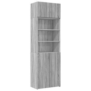vidaXL skapis, pelēka ozola, 70x42,5x225 cm, inženierijas koks