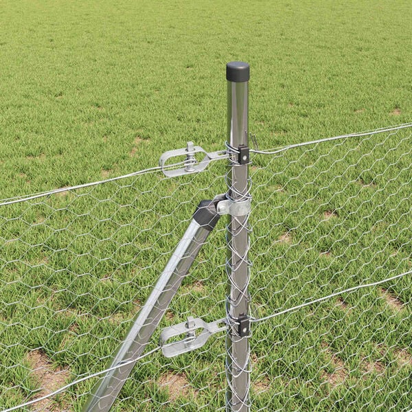 vidaXL Žoga āķis Sudraba 50 x 0,8 m (25 mm siets) Tērauds