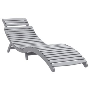 vidaXL sauļo&scaron;anās krēsls pelēks 184x55x64 cm Akācijas masīvkoka