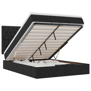 vidaXL Osmaņu gulta ar matraci, melns, 140x190cm, audums