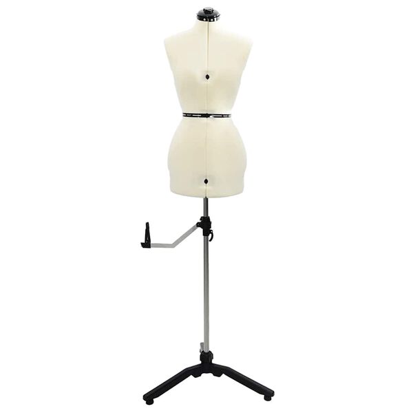 vidaXL Regulējama kleitu forma sievietēm Krēmkrāsa s Samts