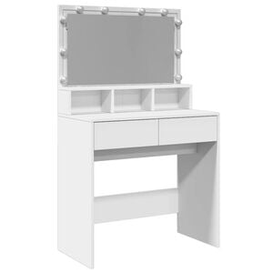 vidaXL spoguļgaldiņ&scaron; ar LED, 80x41x134,5 cm, balts