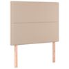 vidaXL gultas galvgalis ar LED, 80x5x118/128cm, kapučīno mākslīgā āda