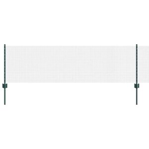 vidaXL Metināts žogs ar stabiem 10 x 0,6 m PVC pārklāts tērauds Zaļa